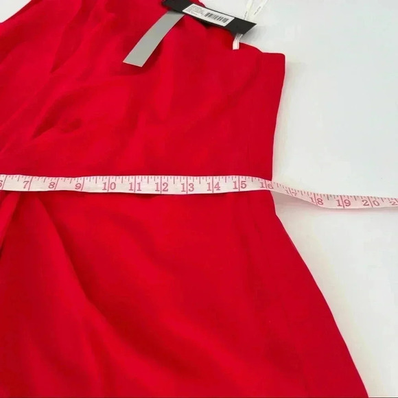 Halston Womens Jade Sleeveless Faux-Wrap Halter Mini Dress Size 8 - Picture 6 of 7